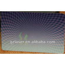 Self adhesive transparent holographic film for card